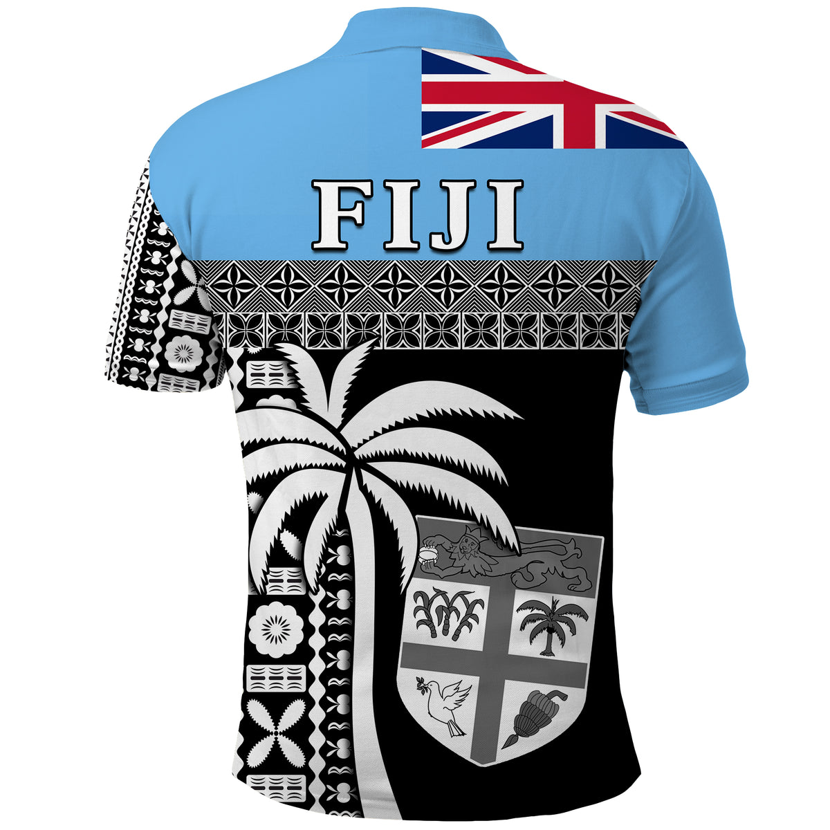 Fiji Tapa Pattern Polo Shirt Coconut Tree LT13 - Polynesian Pride