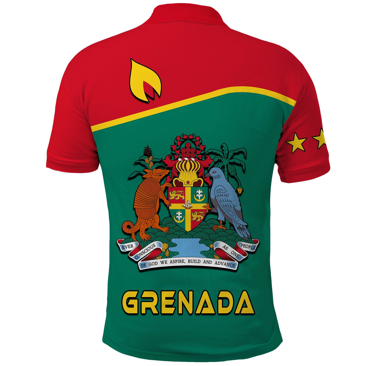 Grenada Polo Shirt Coat of Arms and Map Impressive LT13 - Polynesian Pride
