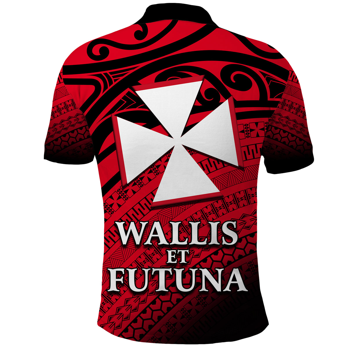 Uvea Chiefdom Wallis et Futuna Polo Shirt Polynesian Pattern and Flag LT13 - Polynesian Pride