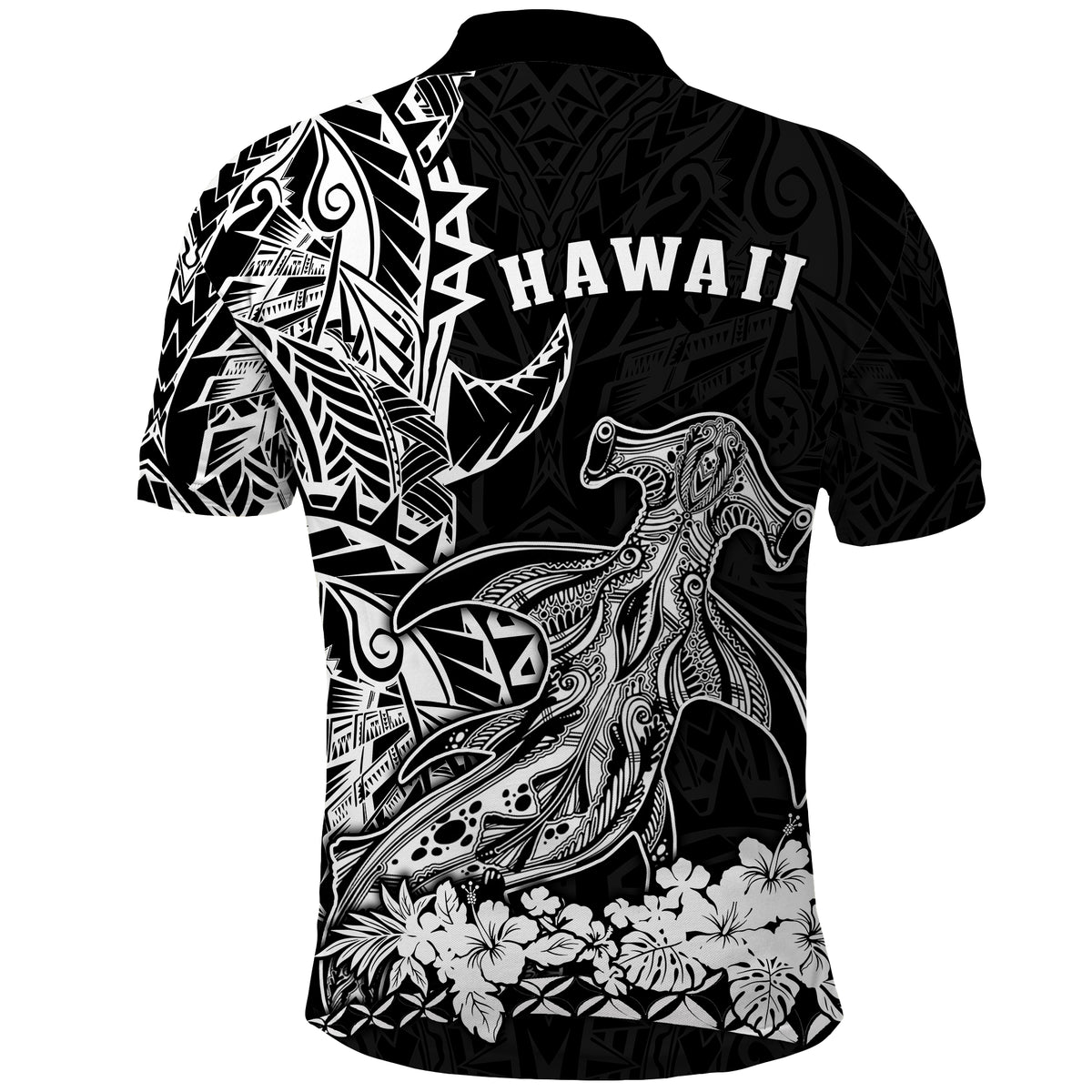 Hawaii Polynesian Polo Shirt Wild Hammerhead Sharks LT13 - Polynesian Pride