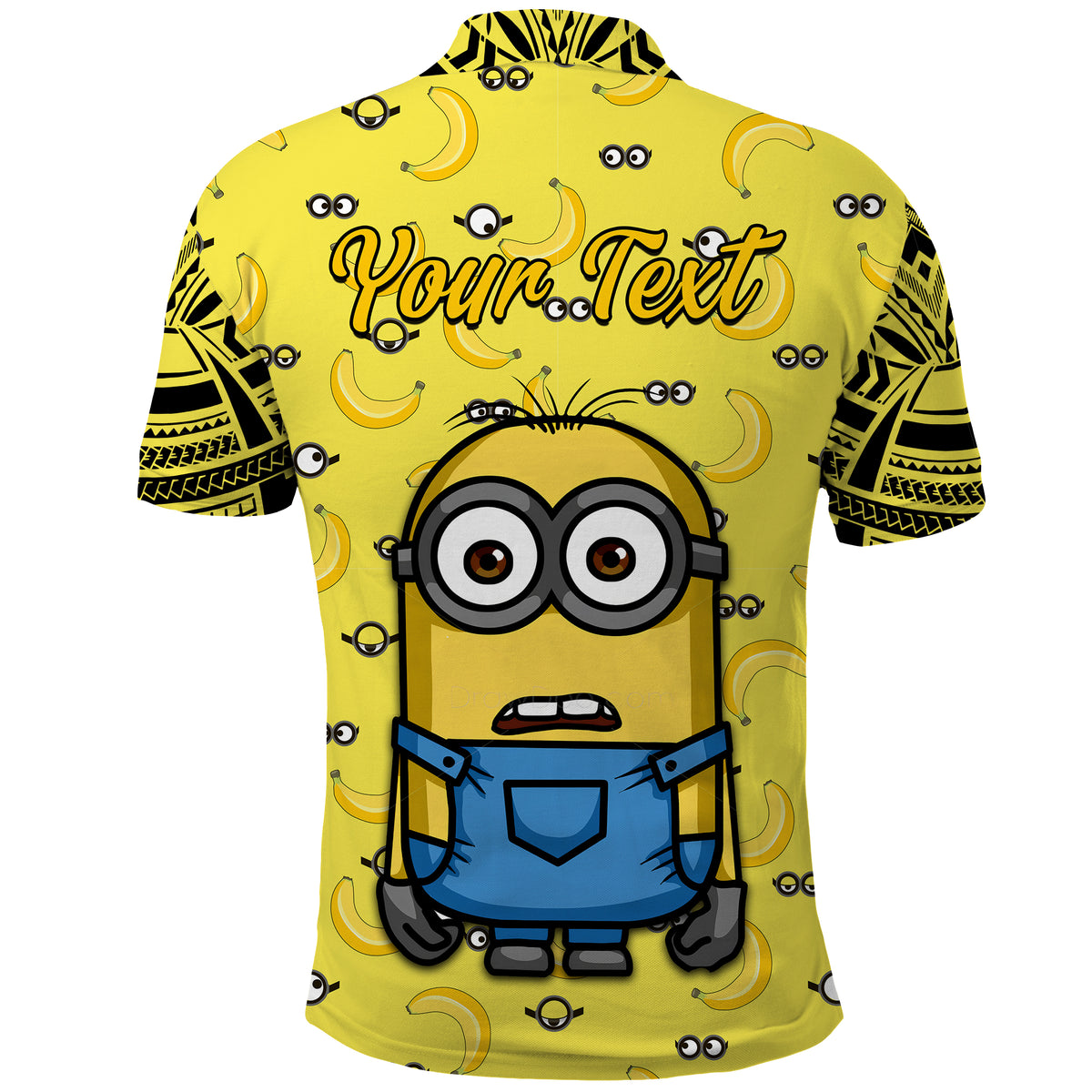 Custom Yellow Friend Chibi Polo Shirt Cute Polynesian Style LT13 - Polynesian Pride