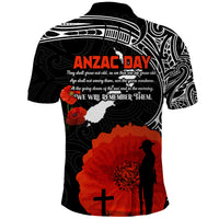 Custom New Zealand ANZAC 2022 Polo Shirt Maori Mix Fern Poppy LT13 - Polynesian Pride