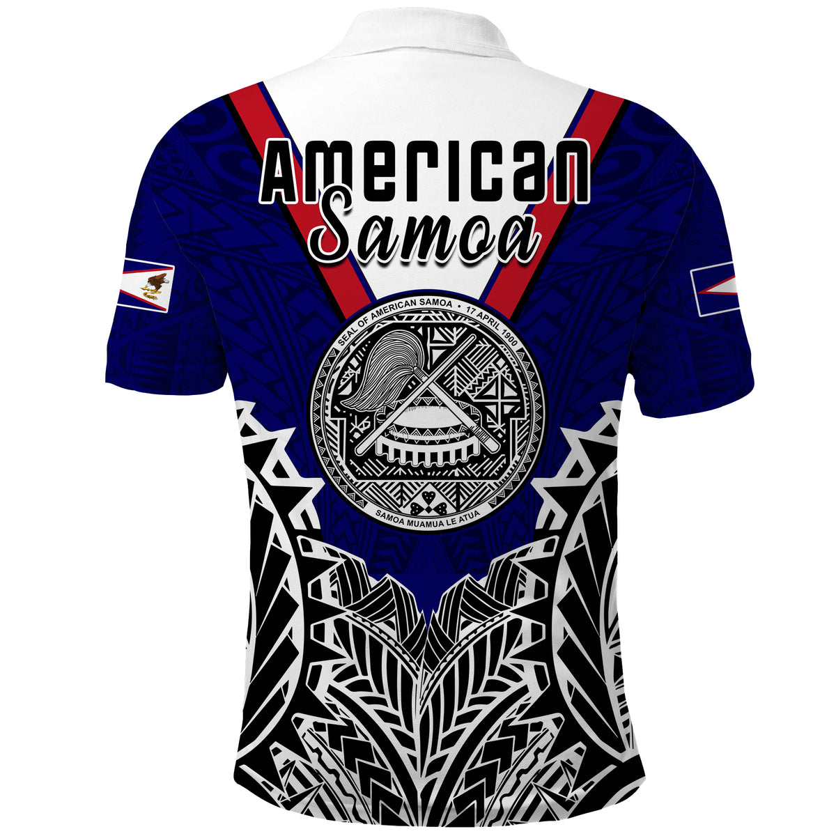 American Samoa Polo Shirt Bald Eagle Mix Polynesian LT13 - Polynesian Pride