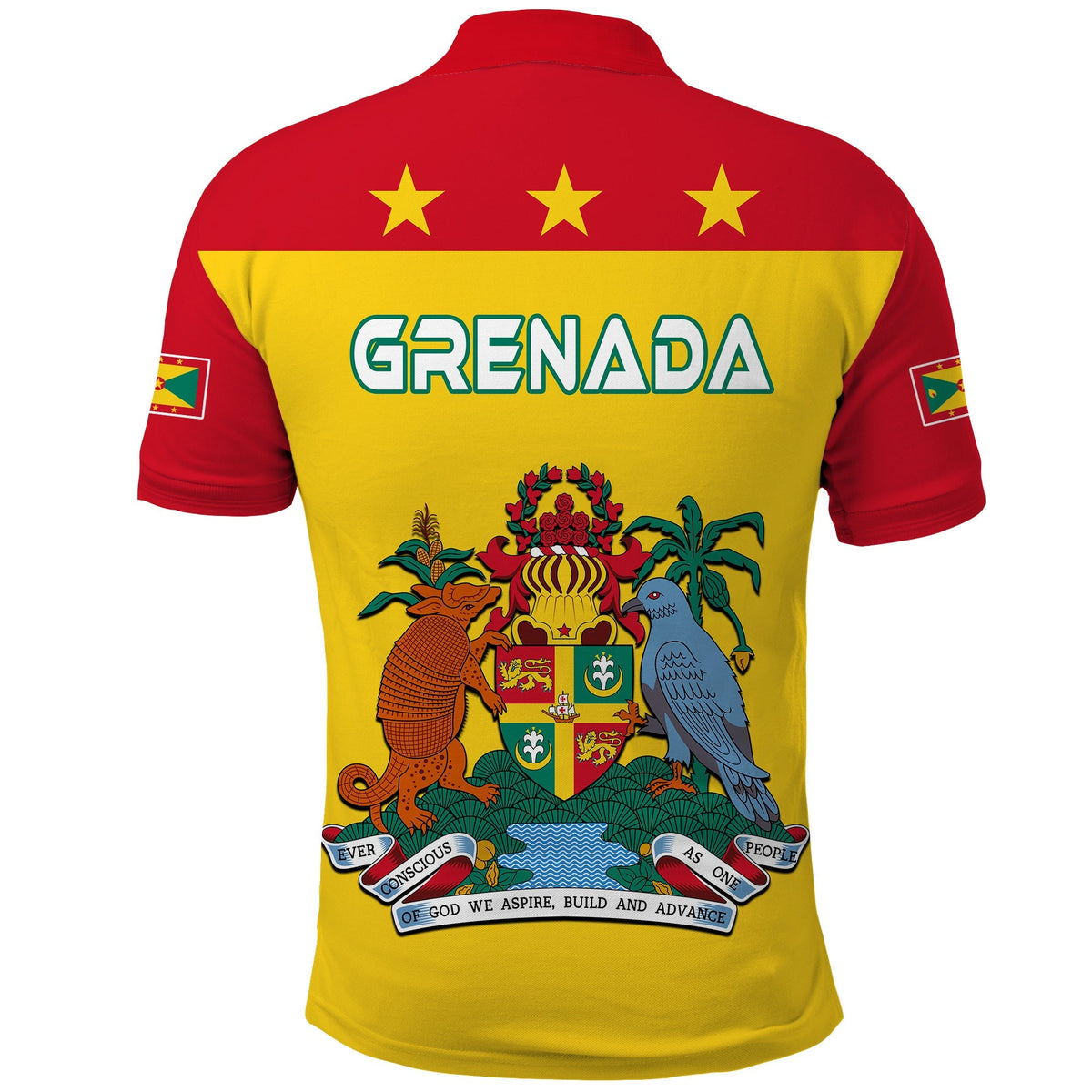 Grenada Polo Shirt Power Grenada Mix Coat of Arms LT13 - Polynesian Pride