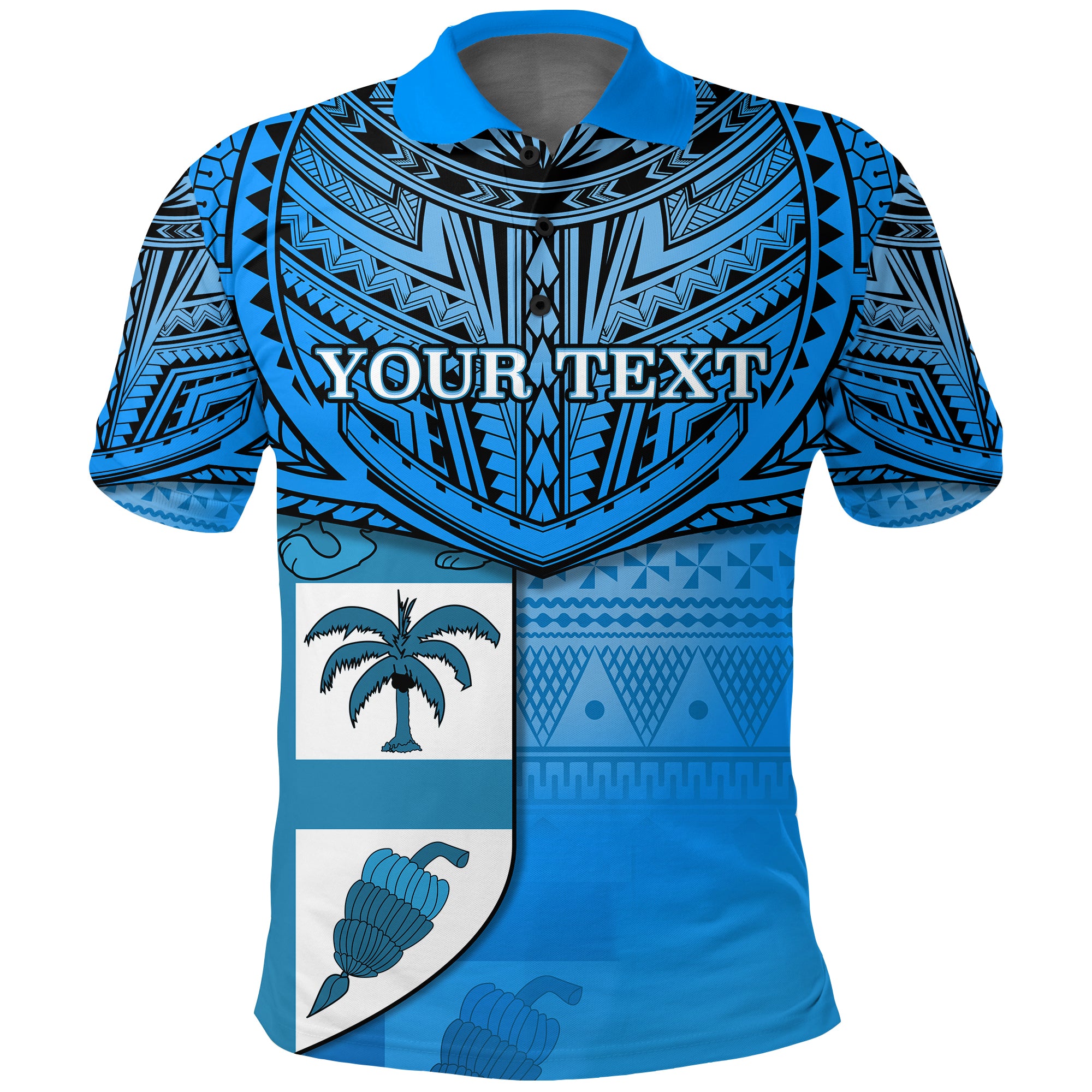 Custom Fiji Creative Polo Shirt Love Country LT13 Unisex Blue - Polynesian Pride