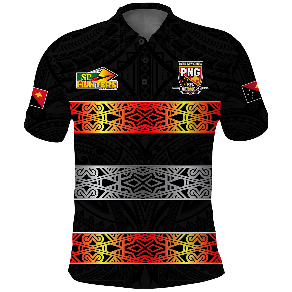Custom The Hunters PNG Polo Shirt Papua New Guinea Hunters Rugby LT13 - Polynesian Pride