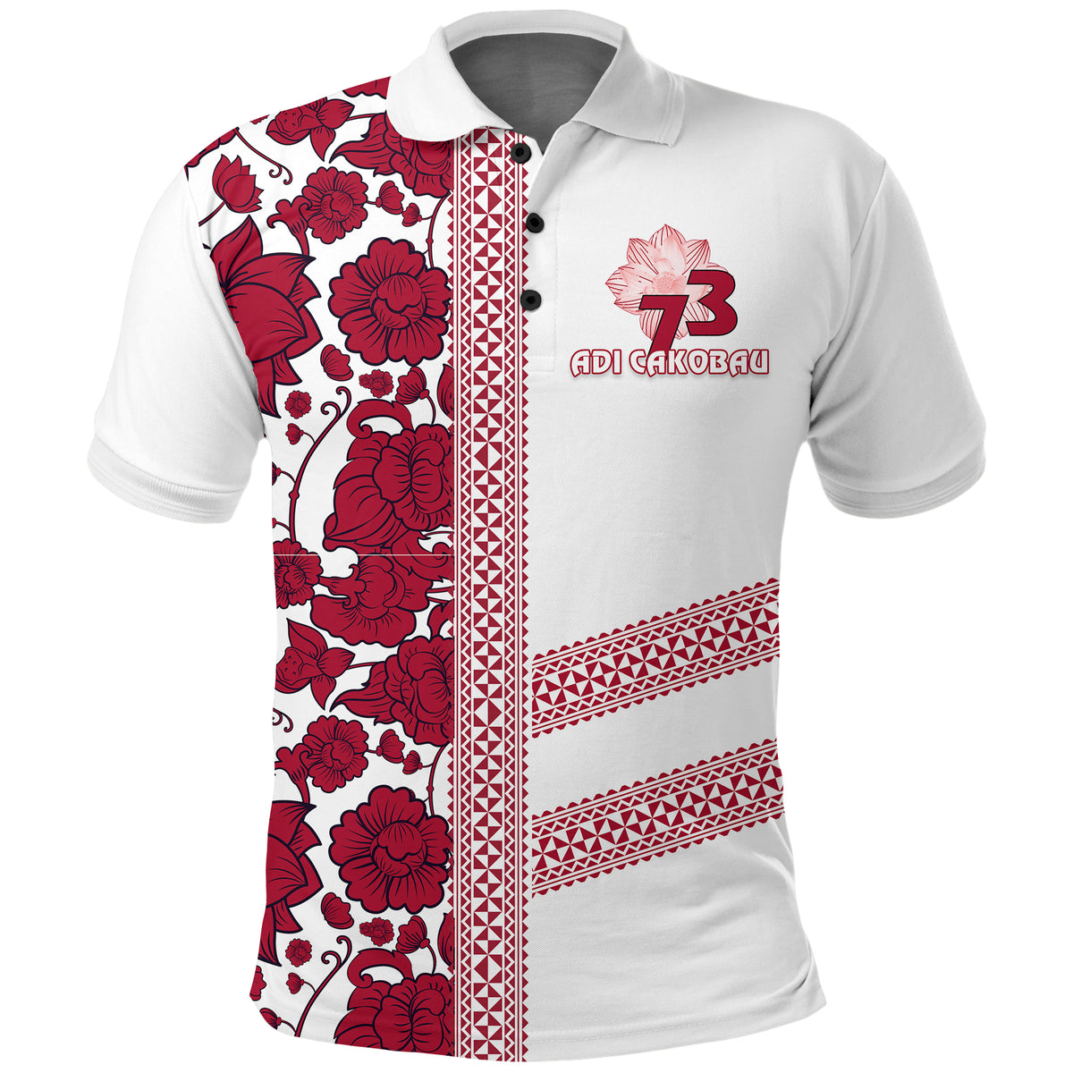 Adi Cakobau Polo Shirt 73rd Anniversary LT13 Unisex White - Polynesian Pride