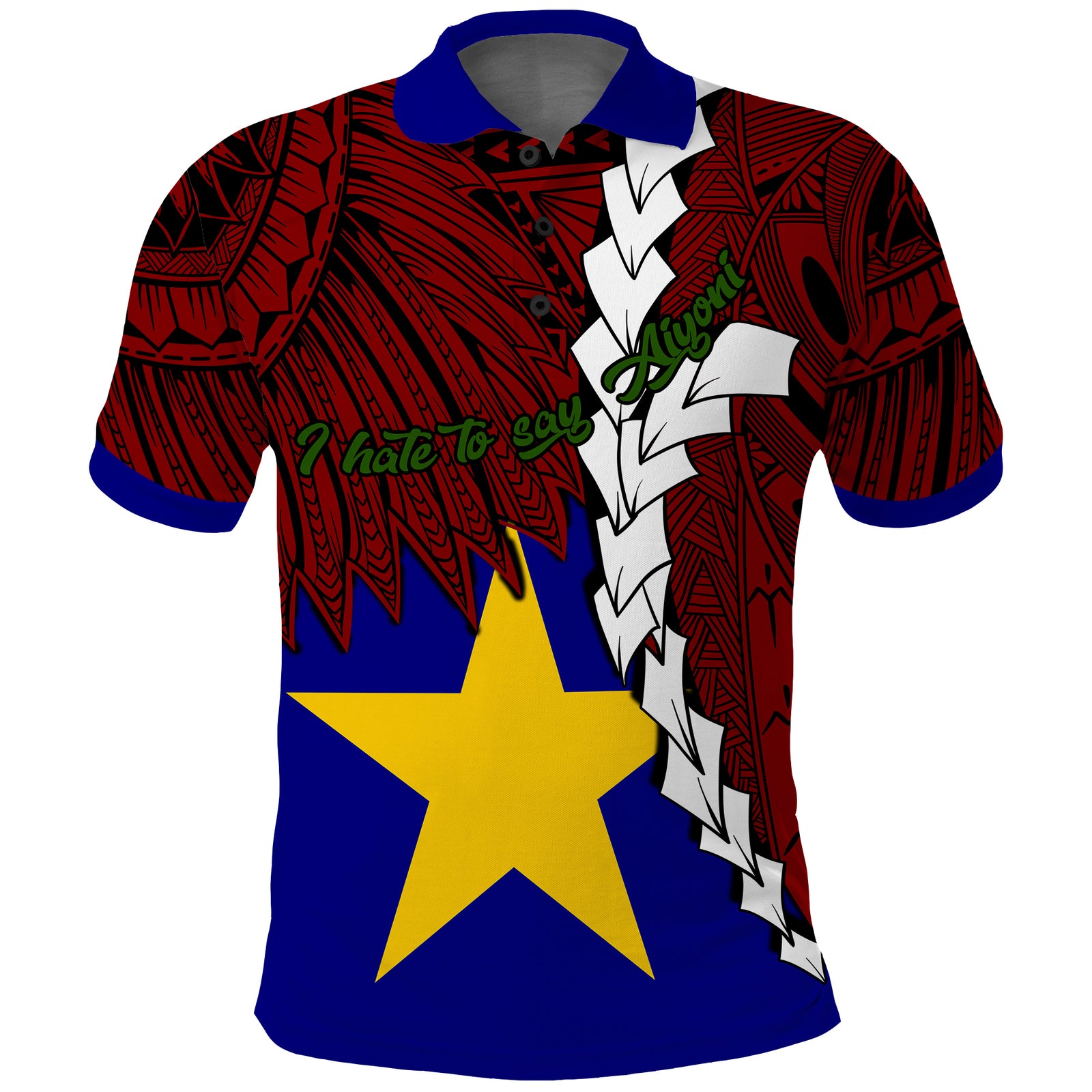 (I hate to say Aiyoni) Papua New Guinea Milne Bay Province Polynesian Polo Shirt Tribal Wave Tattoo LT13 Unisex Blue - Polynesian Pride