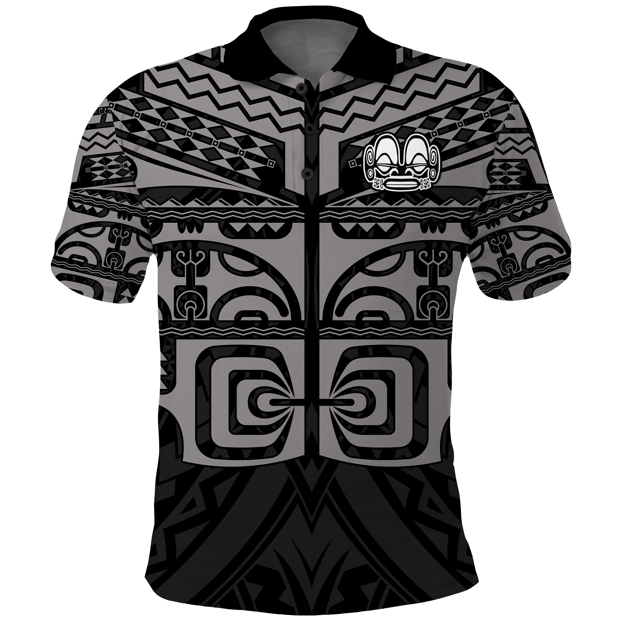Custom Marquesas Islands Polo Shirt Marquesas Tattoo Gray Special LT13 Gray - Polynesian Pride