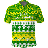 Hawaii Christmas Polo Shirt Polynesian Mele Kalikimaka Santa Claus LT13 Unisex Green - Polynesian Pride