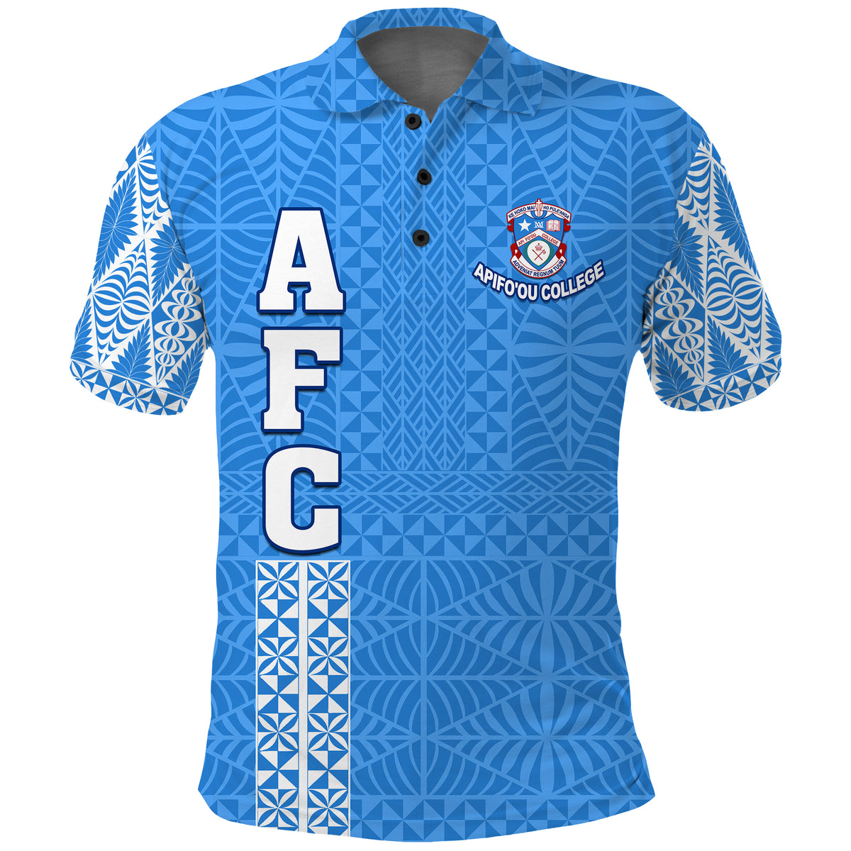 Custom Apifoou College Polo Shirt Tongan Pattern AFC Lovers LT13 - Polynesian Pride