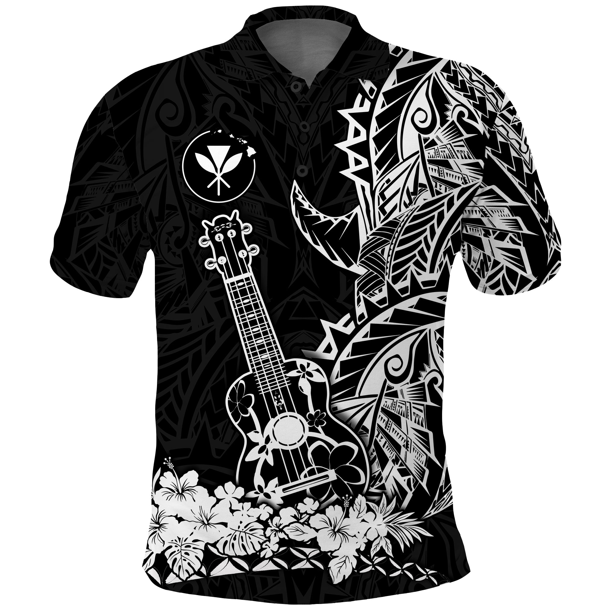 Hawaii Polynesian Polo Shirt White Ukulele LT13 Unisex White - Polynesian Pride