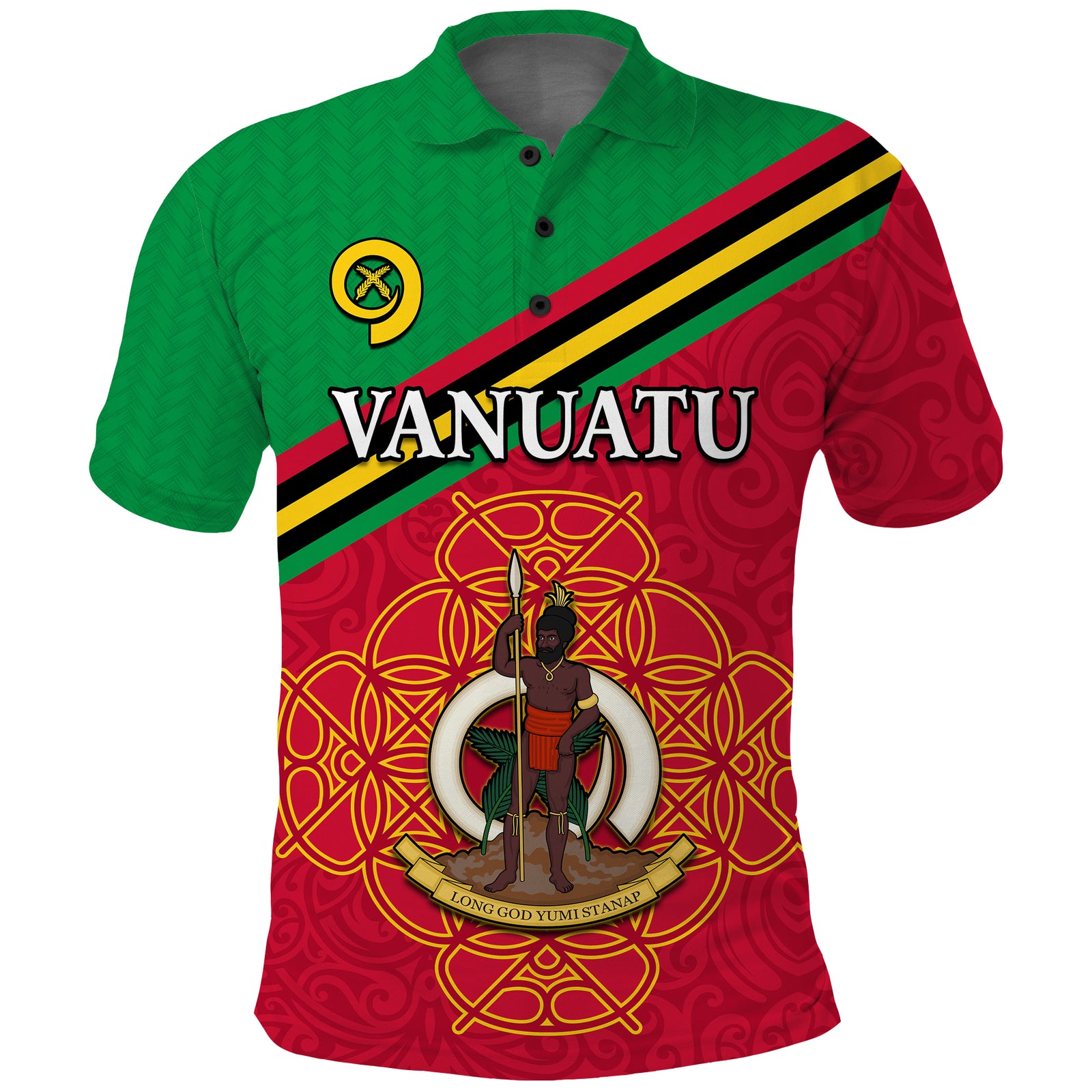 Vanuatu Polo Shirt Pattern Sand Drawing LT13 Unisex Red - Polynesian Pride