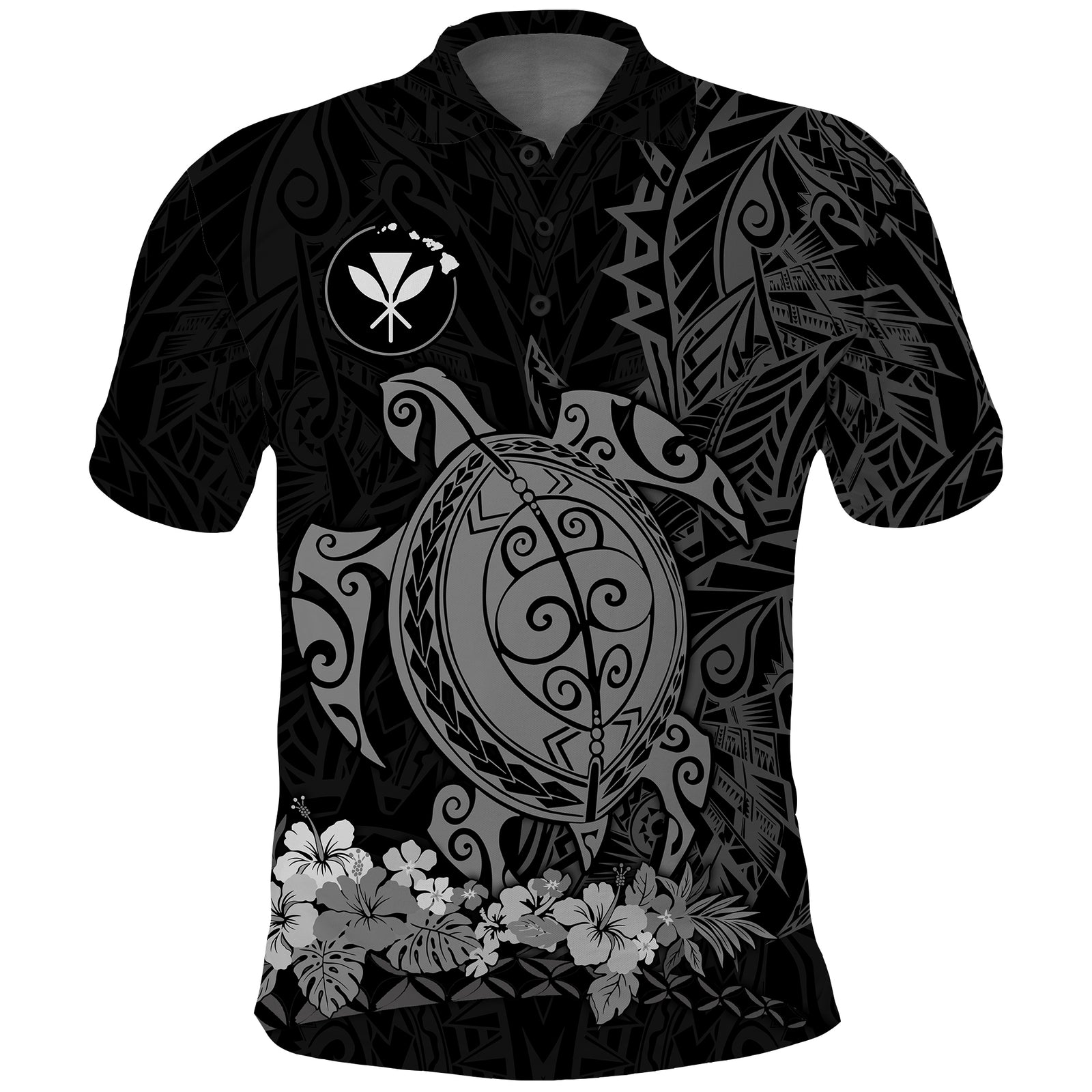Hawaii Polynesian Polo Shirt Gray Sea Turtles Hawaiian LT13 Unisex Gray - Polynesian Pride
