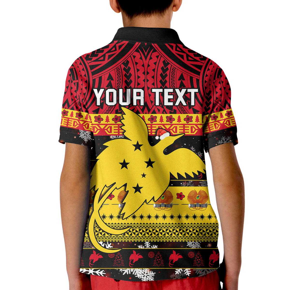 (Custom Personalised) Papua New Guinea Christmas Polo Shirt KID Raggiana Loved LT13 - Polynesian Pride