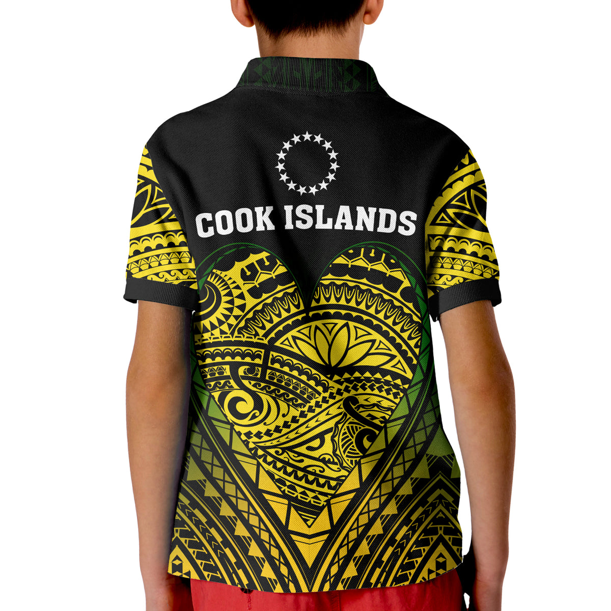 (Custom Personalised) Cook Islands Pattern Polo Shirt KID Always In My Heart LT13 - Polynesian Pride