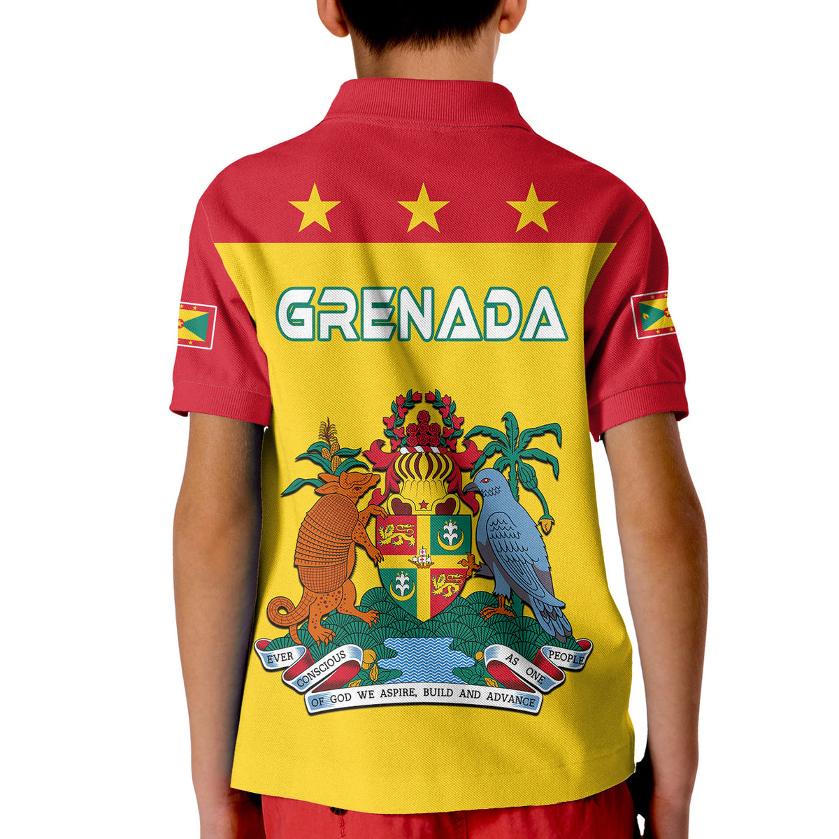 Grenada Polo Shirt KID Power Grenada Mix Coat of Arms LT13 - Polynesian Pride