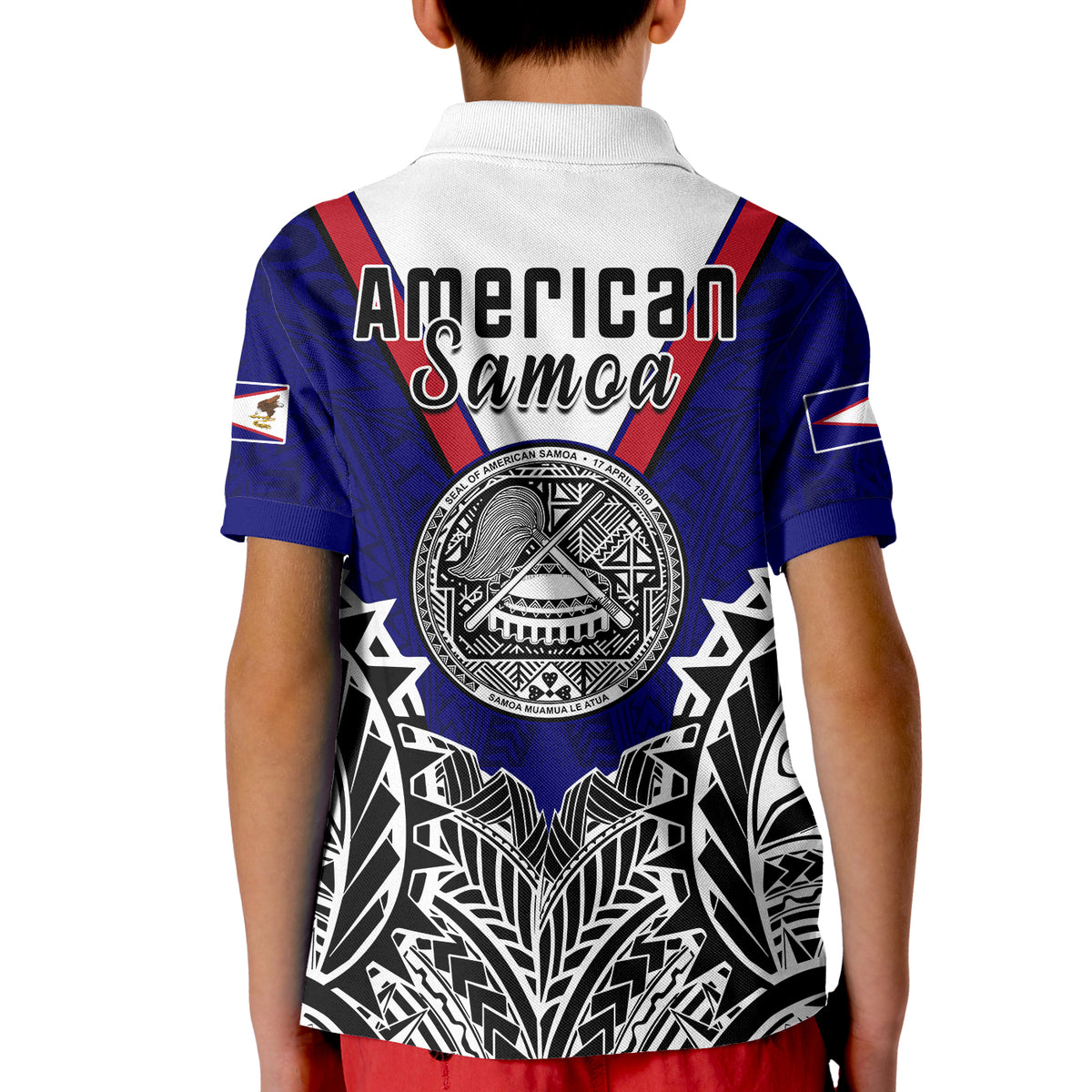 American Samoa Polo Shirt Bald Eagle Mix Polynesian LT13 - Polynesian Pride