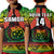 (Custom Text and Number) Samoa Rugby Polo Shirt Teuila Torch Ginger Gradient Style LT14 Kid Black - Polynesian Pride