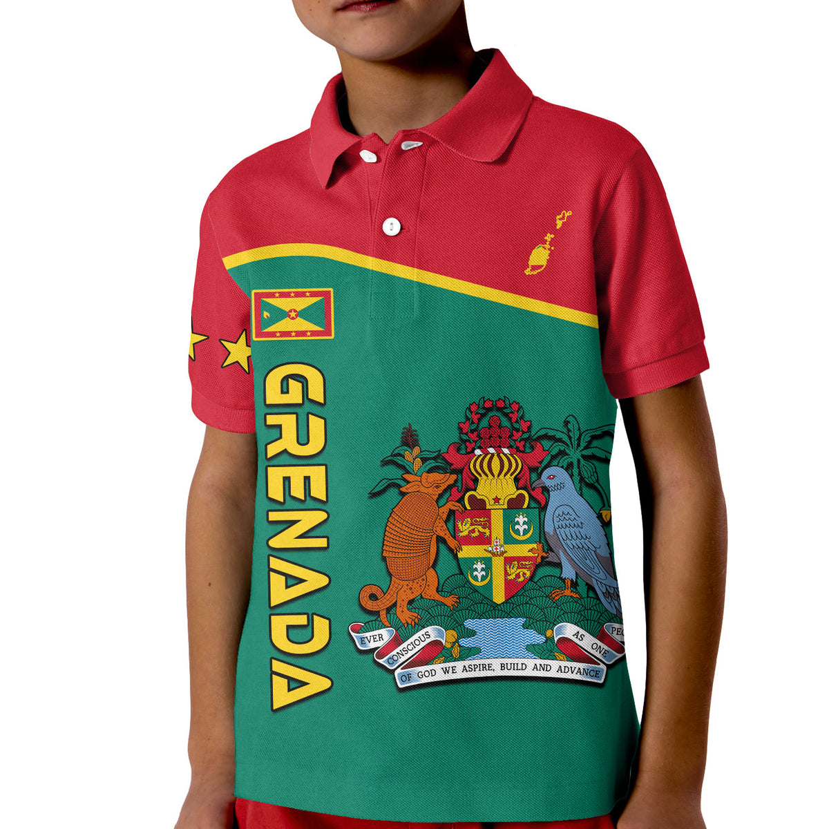 Grenada Polo Shirt KID Coat of Arms and Map Impressive LT13 Art - Polynesian Pride