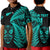 (Custom Personalised) New Zealand Haka Rugby Maori Polo Shirt KID Silver Fern Vibes - Turquoise LT8 Unisex Turquoise - Polynesian Pride