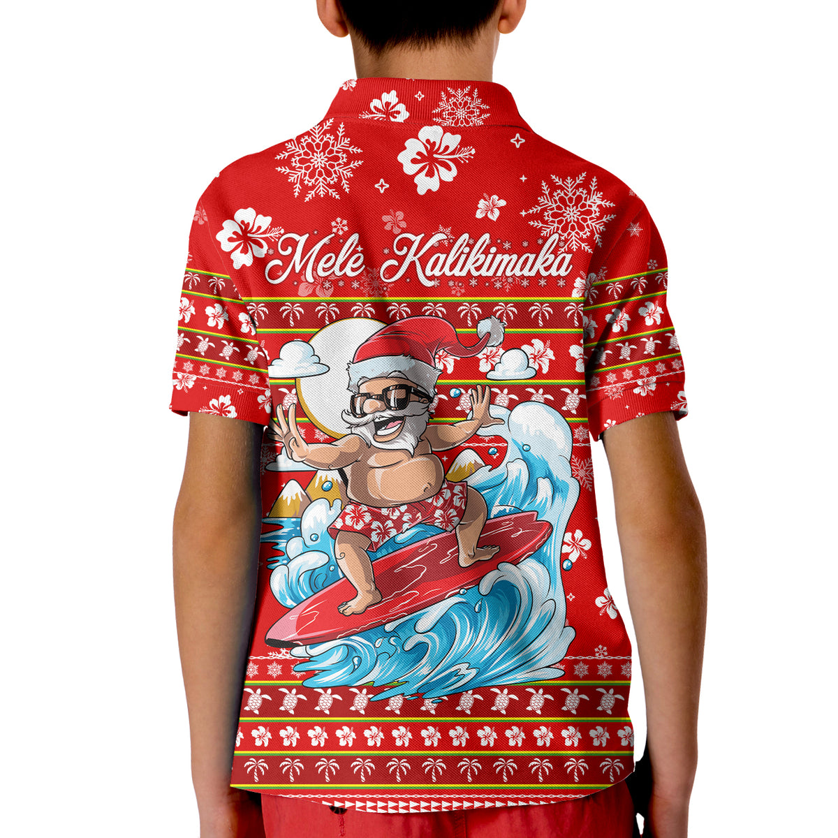 Hawaii Christmas Santas Surf Mele Kalikimaka Polo Shirt LT2 - Polynesian Pride