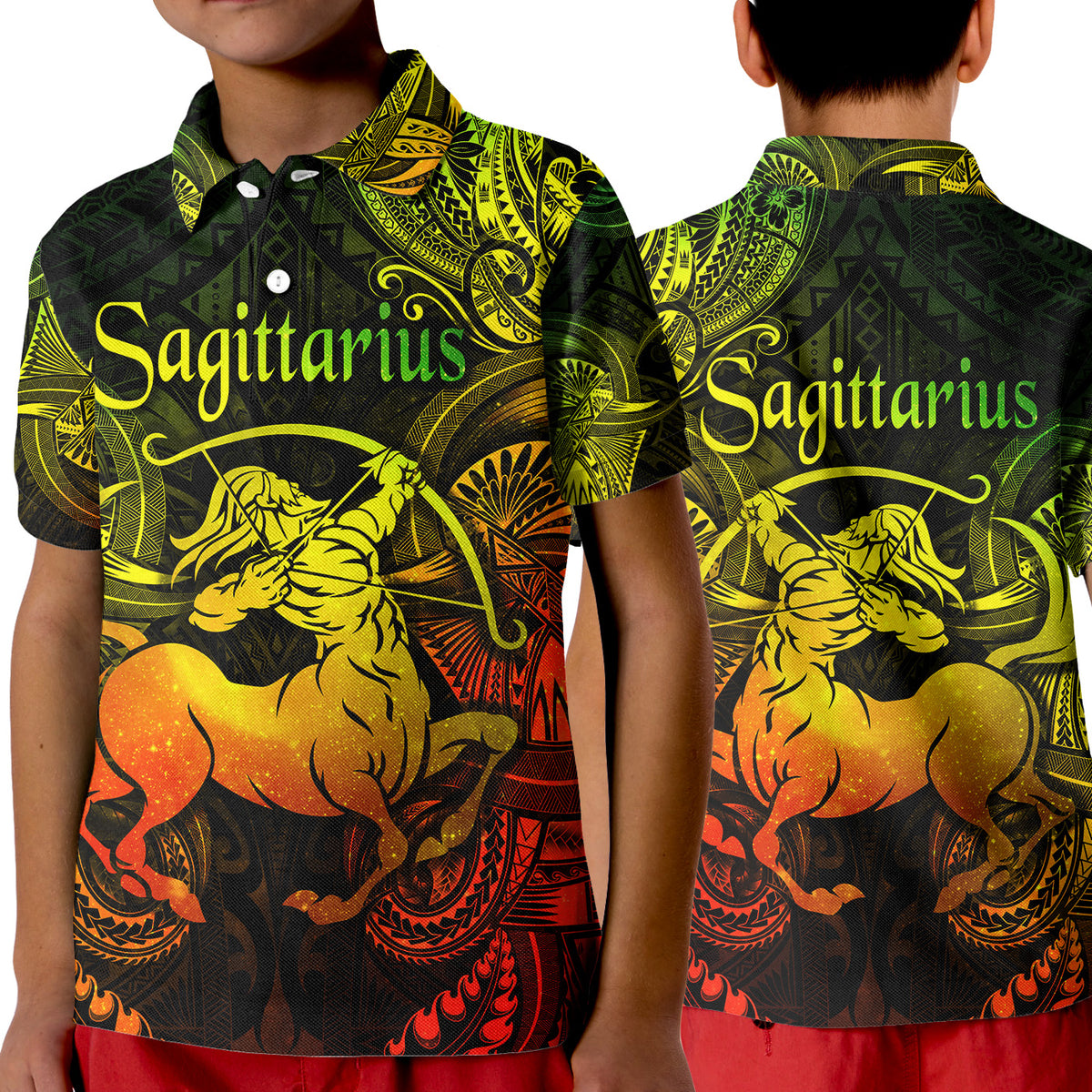 Sagittarius Zodiac Polynesian Polo Shirt KID Unique Style - Reggae LT8 Unisex Reggae - Polynesian Pride