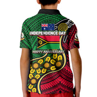 Vanuatu Mix Aboriginal Happy Independence Day Polo Shirt KID LT6 Unisex Red - Polynesian Pride