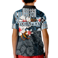(Custom Personalised) Hawaii Fish Hook Polo Shirt KID Blue Style LT6 - Polynesian Pride