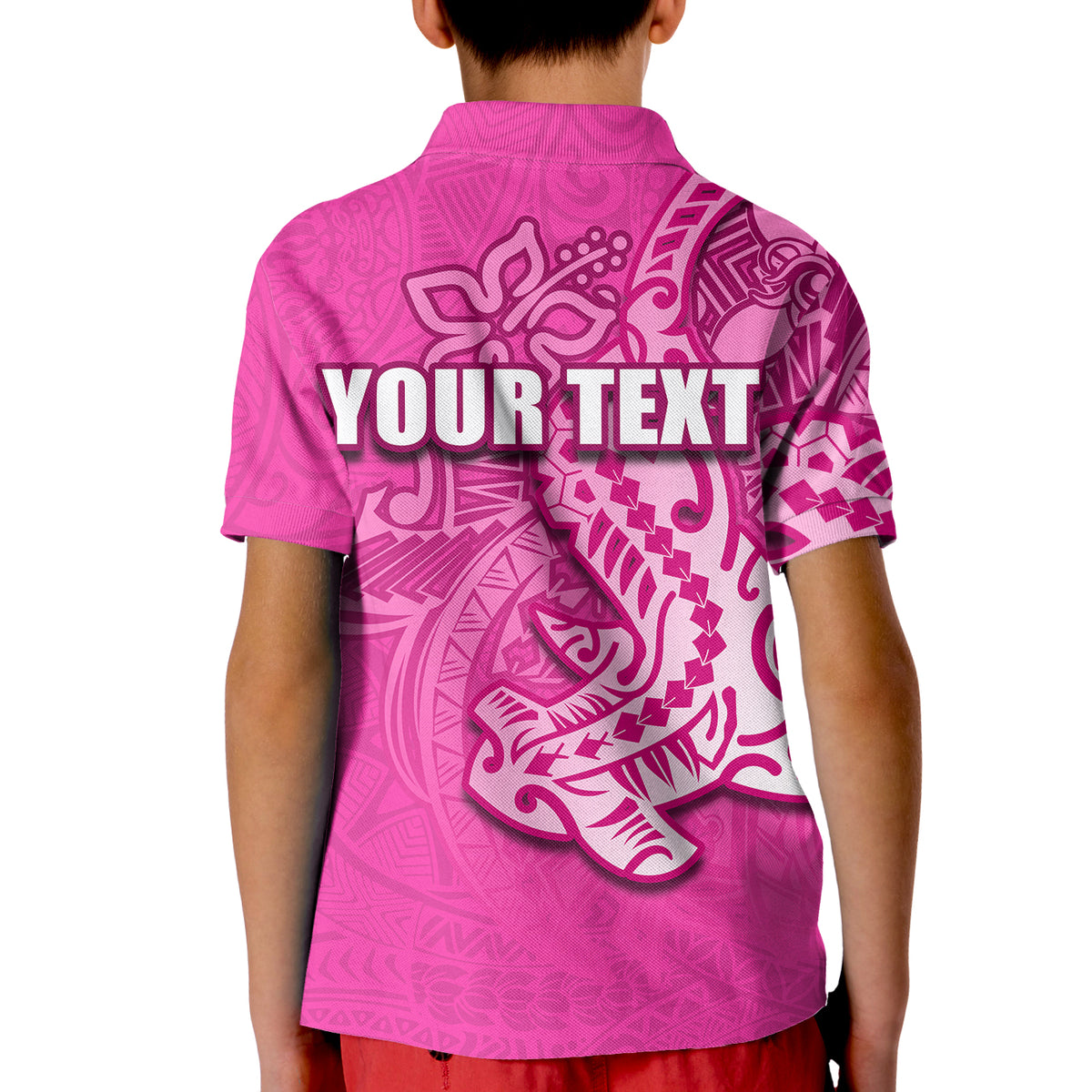 (Custom Personalised) Hammerhead shark Polo Shirt KID Polynesian Pink Style LT6 - Polynesian Pride