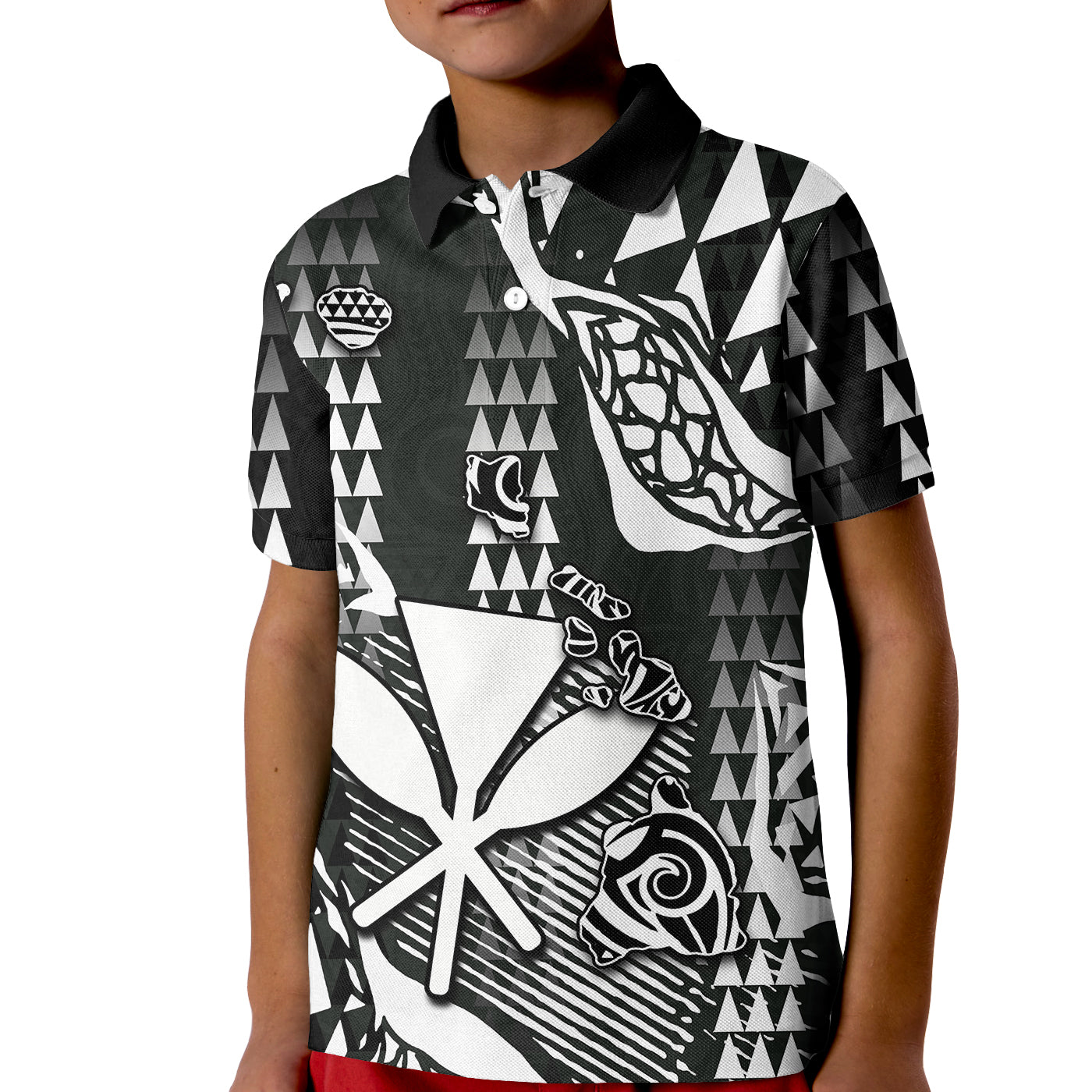 (Custom Personalised) Hawaii Kanaka Map Polo Shirt KID White Style LT6 Unisex White - Polynesian Pride