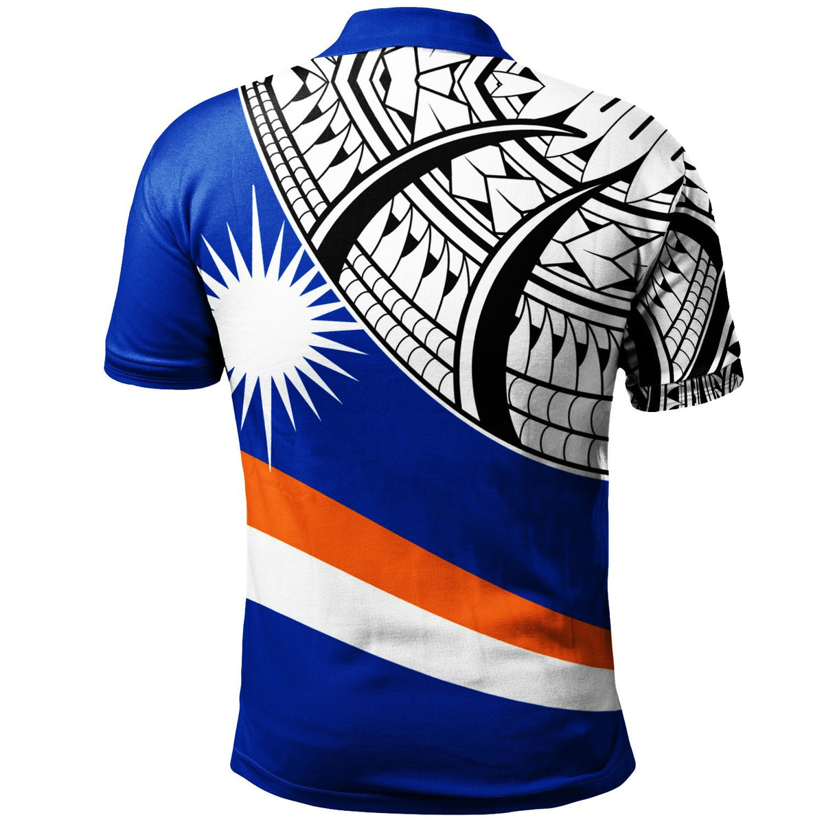 Marshall Island Custom Polo Ginger Lei Pattern - Polynesian Pride