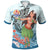 French Polynesia Polo Shirt Polynesian Girls With Shark Unisex Blue - Polynesian Pride