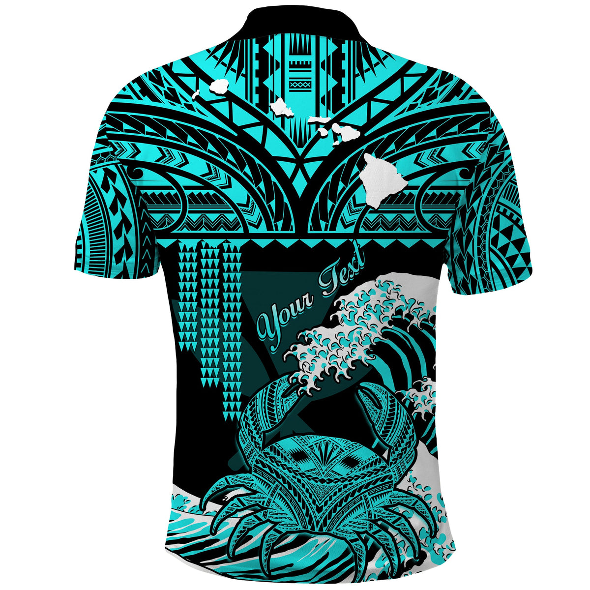 Custom Hawaii Polo Shirt Kakau Polynesian Crab With Waves Ver.01 LT14 - Polynesian Pride