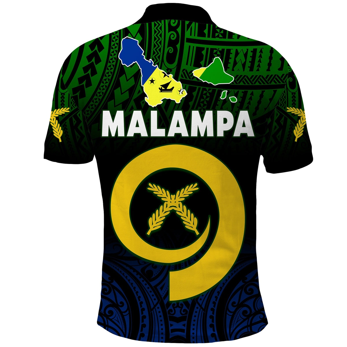 Malampa Province Polo Shirt Native Canoe Mix Vanuatu Pig Tusk Black Version LT14 - Polynesian Pride