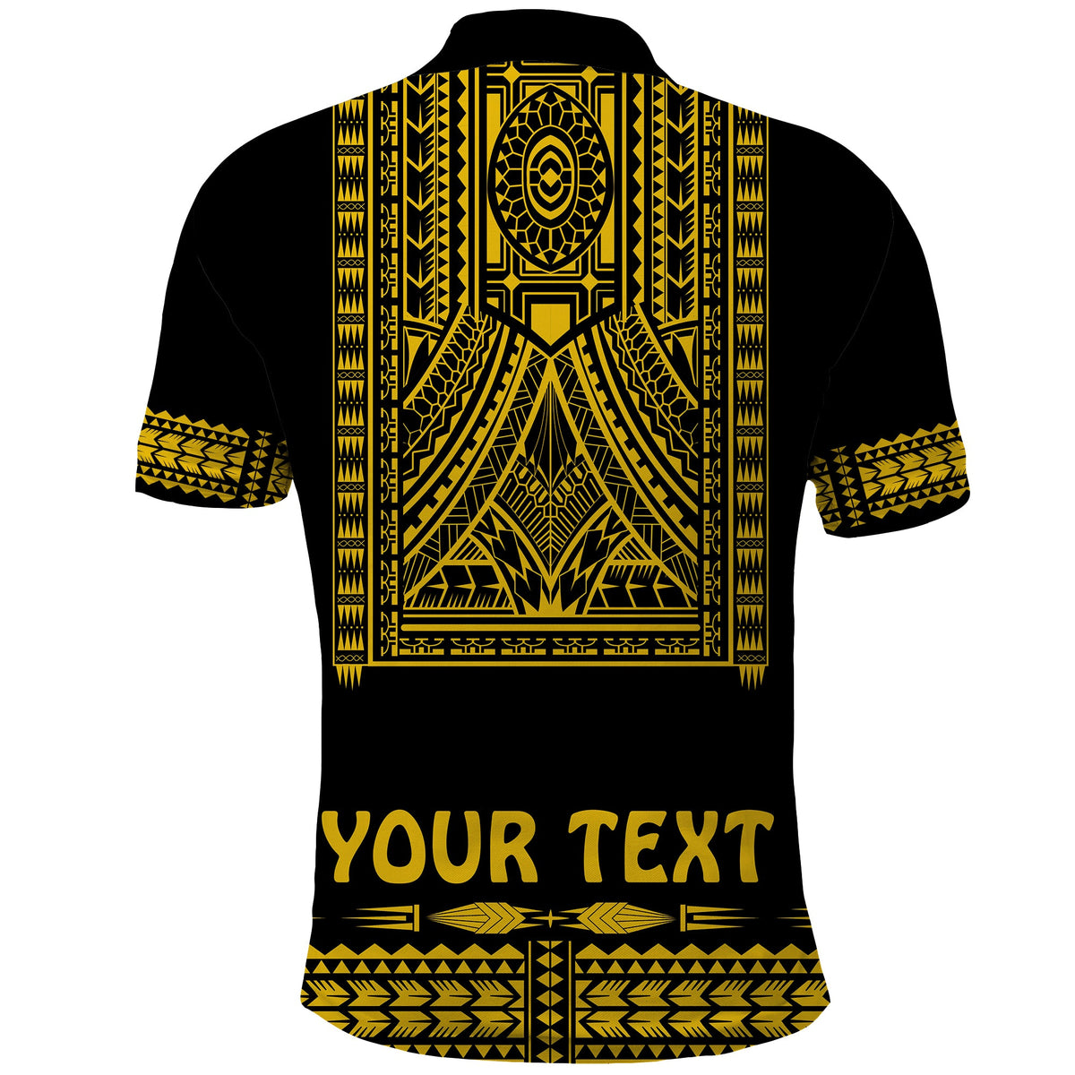 Custom Polynesian Polo Shirt Dashiki With Polynesian Tattoo Royal Golden Version LT14 - Polynesian Pride