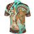 Hawaii Polo Shirt Polynesian Shark and Sea Turtle Dreamy Turquoise Artsy LT14 - Polynesian Pride