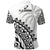 Fiji Rugby Polo Shirt Fijian Cibi Dance Tapa Pattern White LT14 - Polynesian Pride