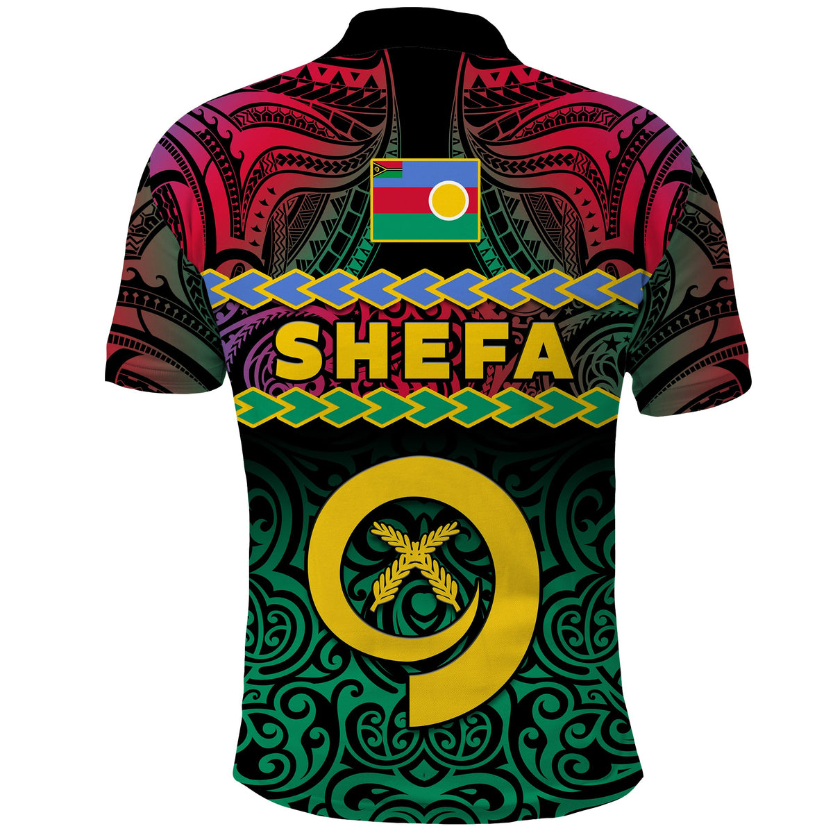 Shefa Province Polo Shirt Vanuatu Pig Tusk Polynesian Flag Style LT14 - Polynesian Pride