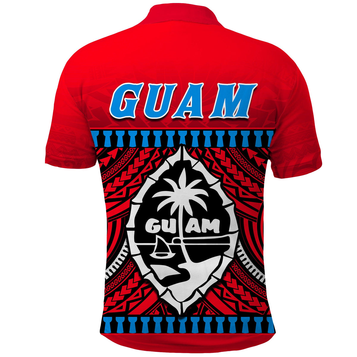 Guam Chamorro Polo Shirt Latte Stone Red Polynesian Haligi LT13 - Polynesian Pride