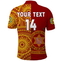 (Custom Text and Number) Tonga Vavau High School Polo Shirt Class Of Year Tongan Ngatu Pattern LT14 - Polynesian Pride