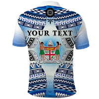 Custom Text and Number Fiji Polo Shirt Kaiviti Fijian Special Tapa Pattern LT14 - Polynesian Pride