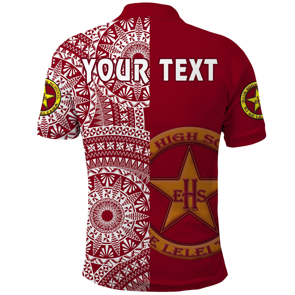 Custom Tonga Eua High School Polo Shirt Tongan Ngatu Pattern LT14 - Polynesian Pride