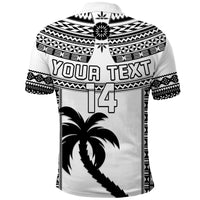 Custom Text and Number Fiji Rugby Polo Shirt Pacific The Bati Black Fijian Tapa LT14 - Polynesian Pride