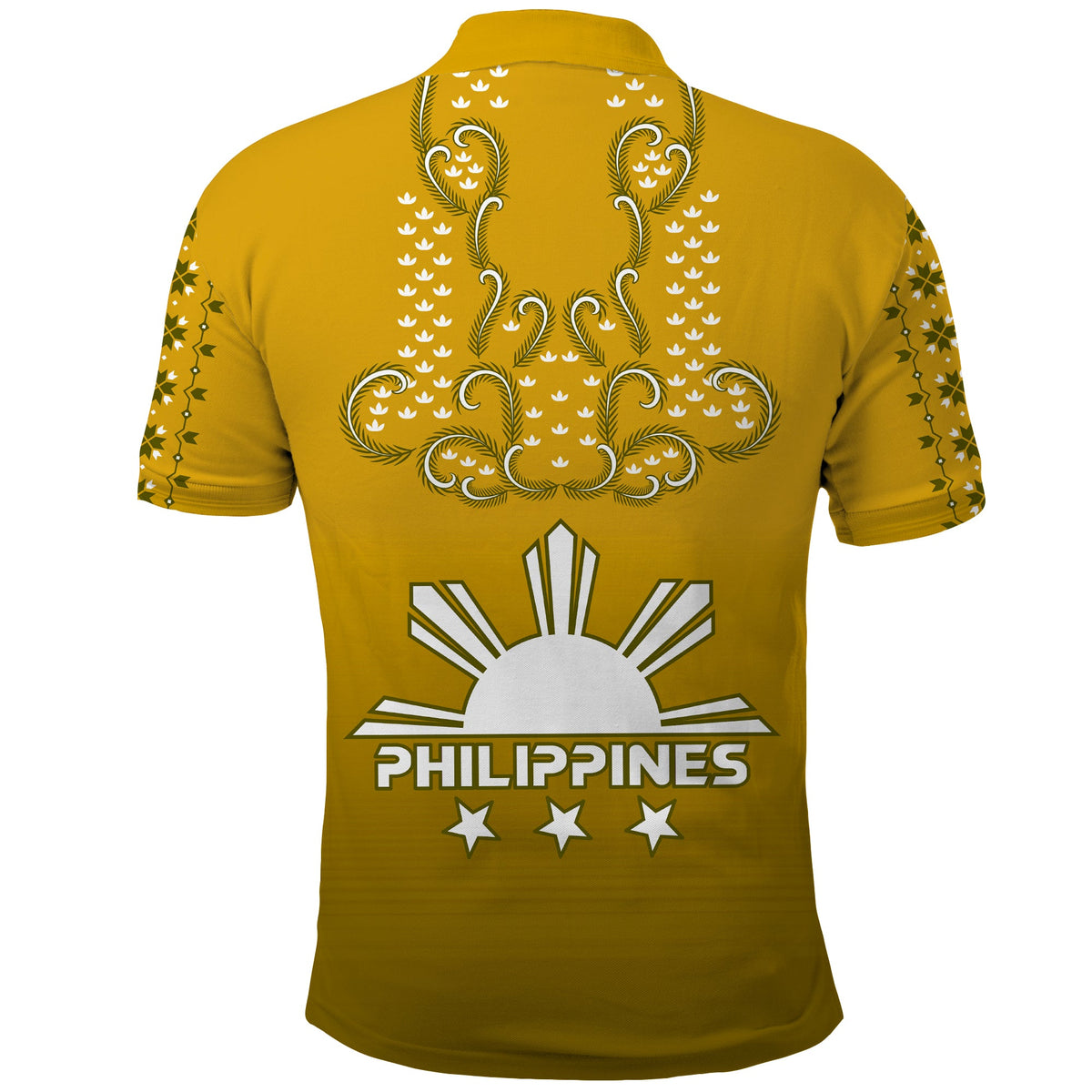 Philippines Polo Shirt Sun Filipino Gold Barong LT13 - Polynesian Pride