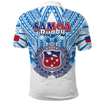 Samoa Rugby Polo Shirt Toa Samoa Polynesian Pacific White Version LT14 - Polynesian Pride