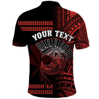 Custom Hawaii Polo Shirt Kakau Warrior Helmet Gradient Red Polynesian LT14 - Polynesian Pride