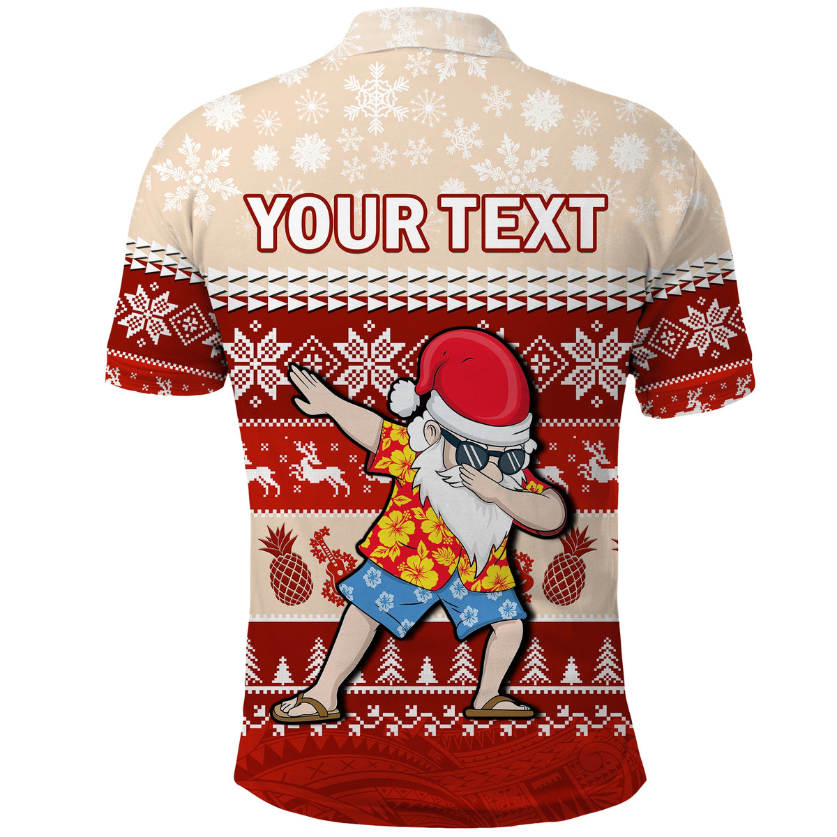 Custom Hawaii Mele Kalikimaka Polo Shirt Dabbing Santa Red Merry Christmas LT14 - Polynesian Pride