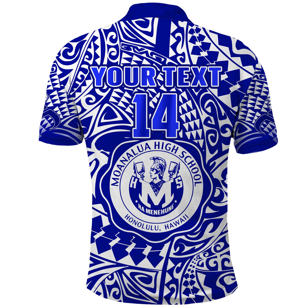 (Custom Text and Number) Hawaii Polo Shirt Moanalua High School Tribal Kakau LT14 - Polynesian Pride