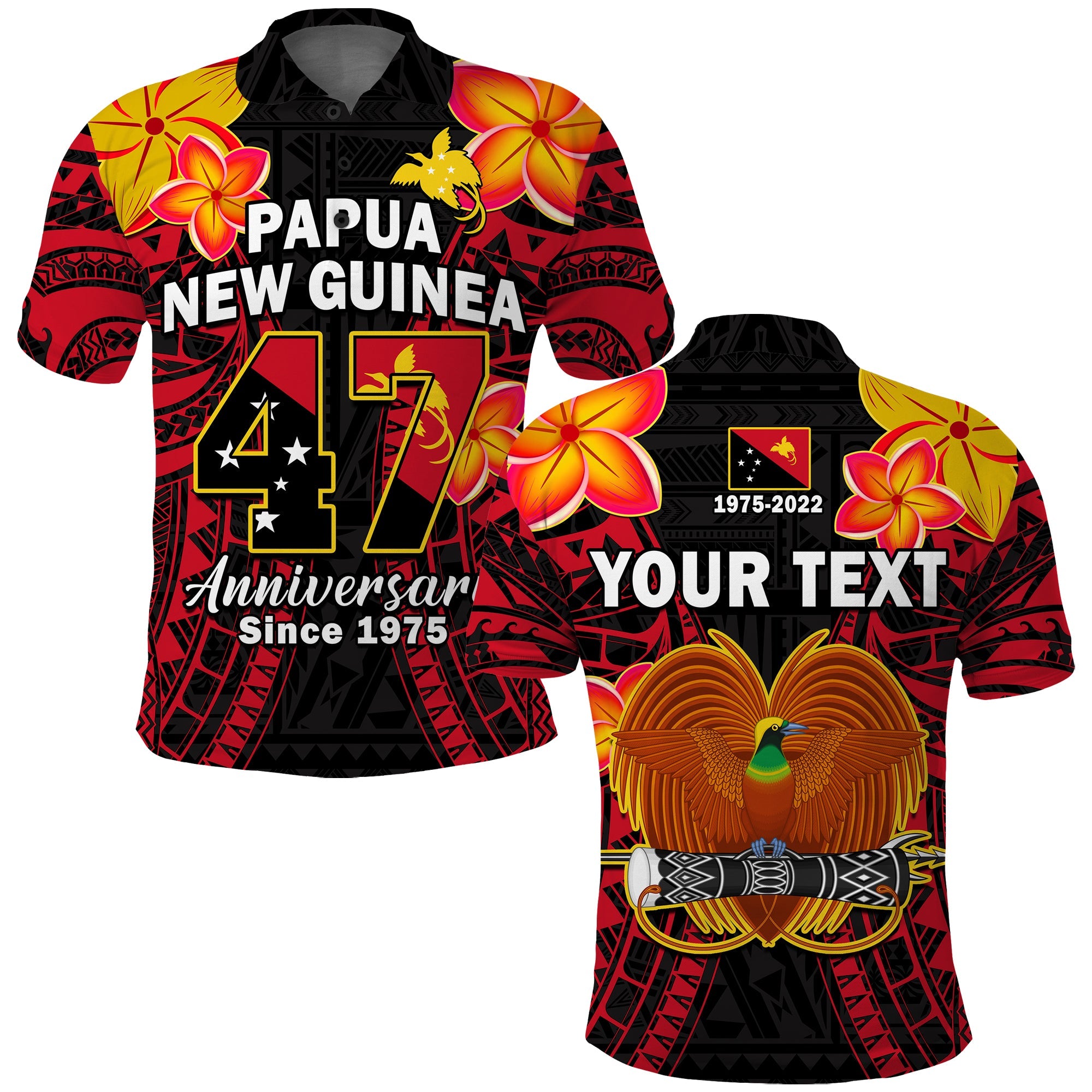 Custom Papua New Guinea Polo Shirt PNG 47 Years Independence Anniversary LT14 Adult Red - Polynesian Pride